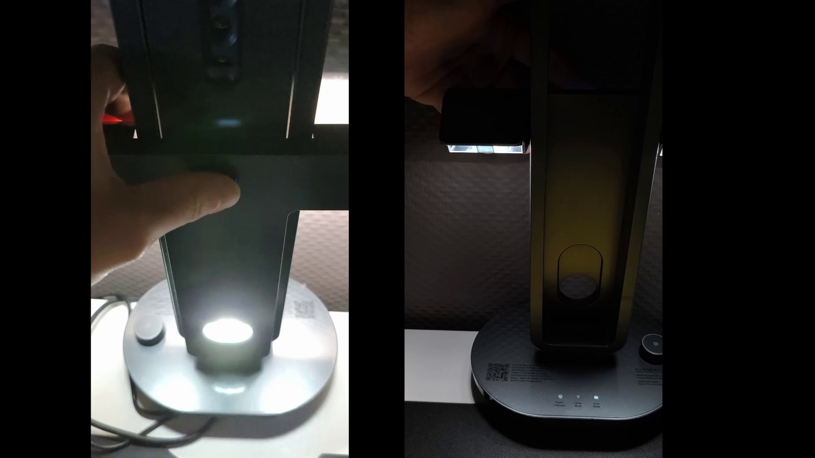 Activation de l’éclairage anti-reflet amovible sur le CZUR Aura Pro, montrée dans le test.